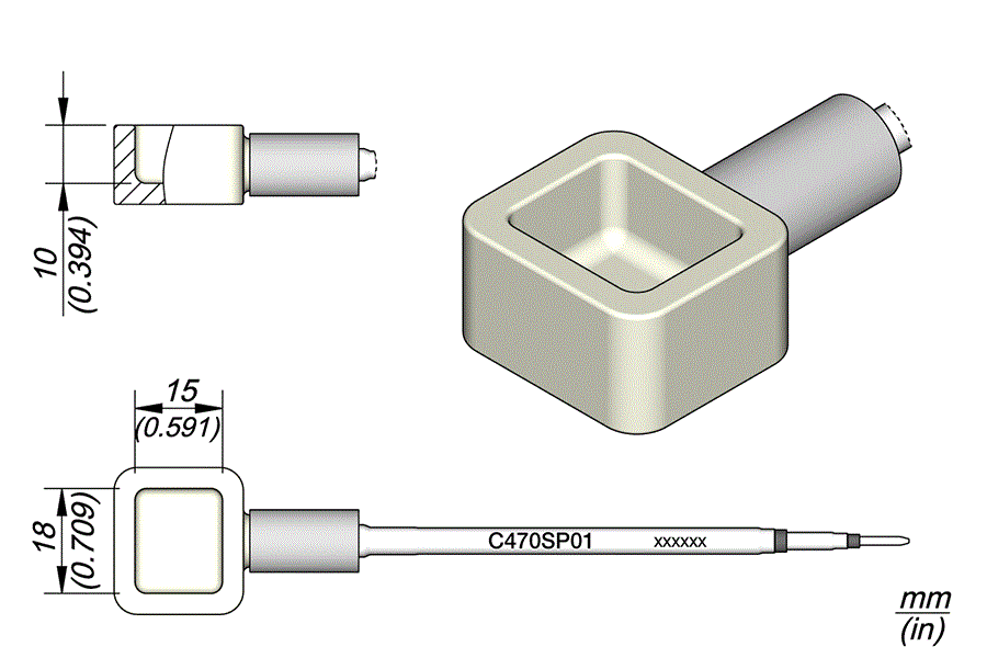 C470-SP01 - Solder Pot Cartridge 18 x 15